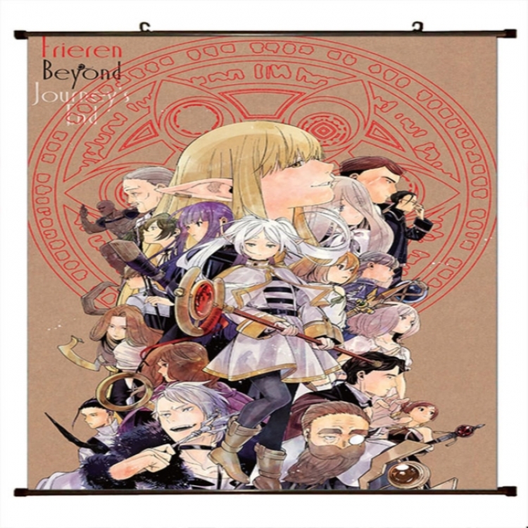 Frieren: Beyond Journey's Anime black Plastic rod Cloth painting Wall Scroll 60X90CM 
