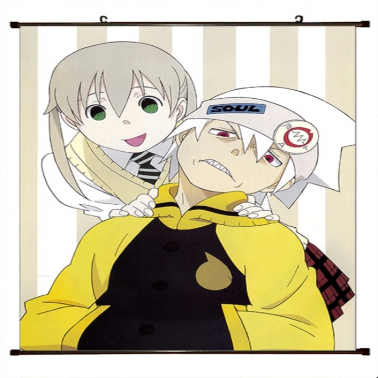 Soul Eater Anime black Plastic rod Cloth painting Wall Scroll 60X90CM 
