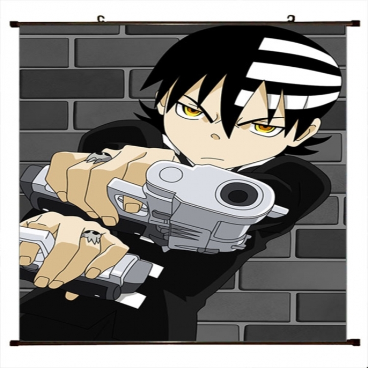 Soul Eater Anime black Plastic rod Cloth painting Wall Scroll 60X90CM 