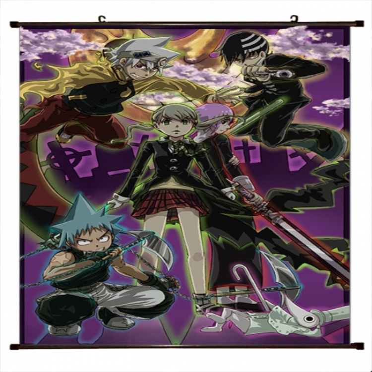 Soul Eater Anime black Plastic rod Cloth painting Wall Scroll 60X90CM 