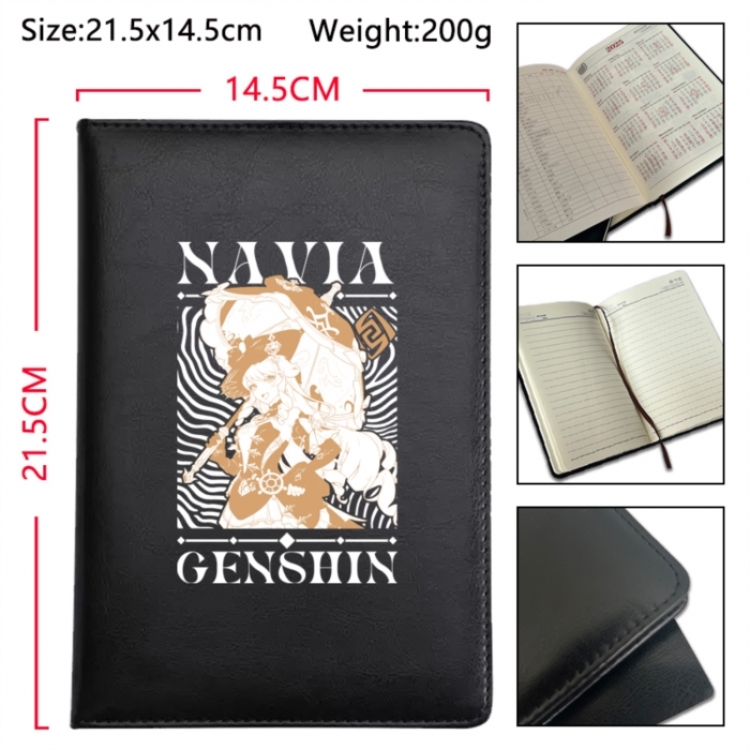 Genshin Impact Anime Printed PU Car Thread Notebook Hard Cover 21.5x14.5cm