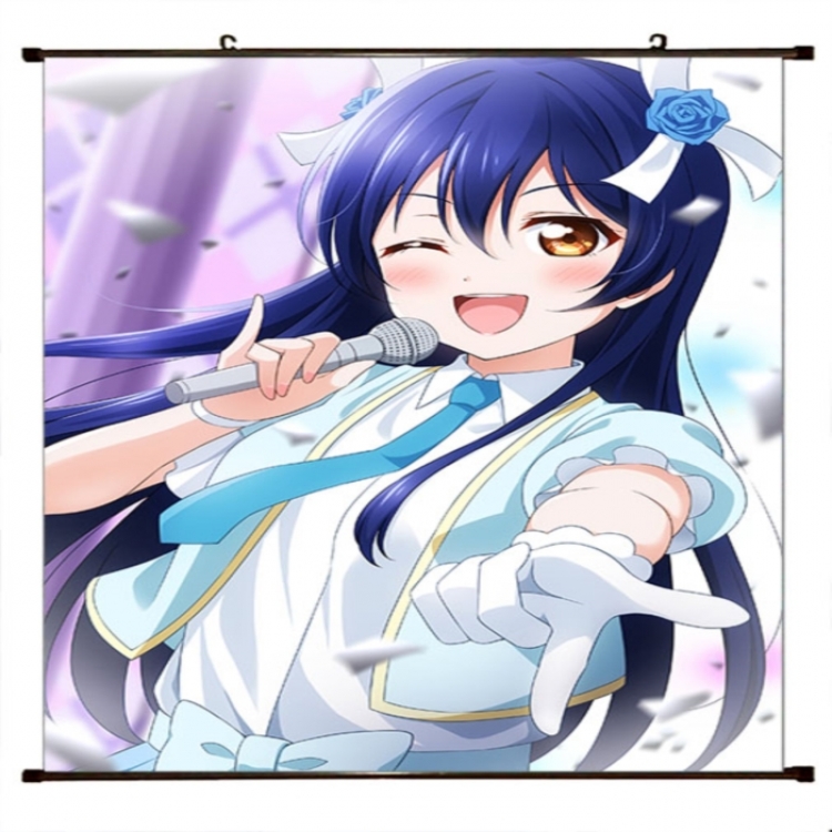 LoveLive Anime black Plastic rod Cloth painting Wall Scroll 60X90CM 