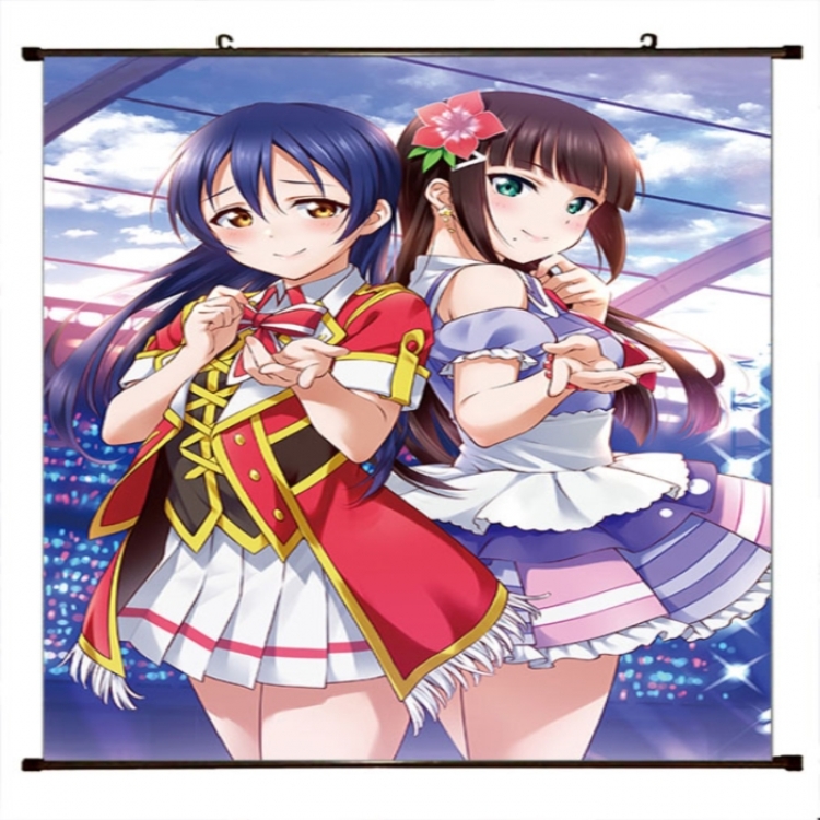 LoveLive Anime black Plastic rod Cloth painting Wall Scroll 60X90CM 
