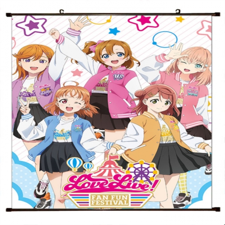 LoveLive Anime black Plastic rod Cloth painting Wall Scroll 60X90CM 