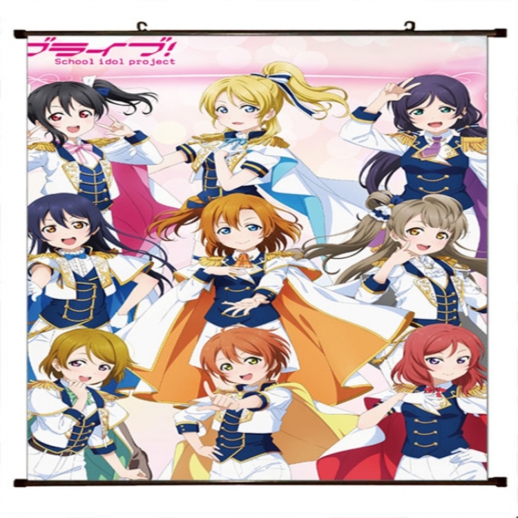 LoveLive Anime black Plastic rod Cloth painting Wall Scroll 60X90CM 