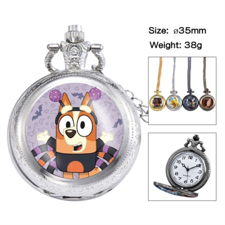 Bluey Anime peripheral European and American retro flip pocket watch 35mm