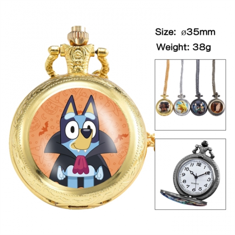 Bluey Anime peripheral European and American retro flip pocket watch 35mm