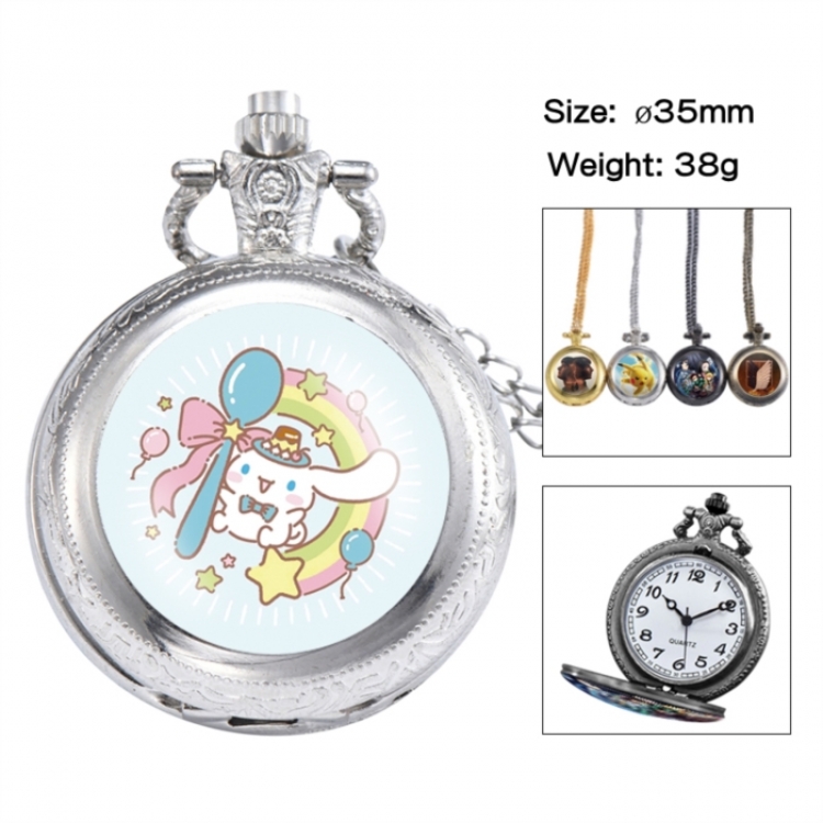 Sanrio Anime peripheral European and American retro flip pocket watch 35mm