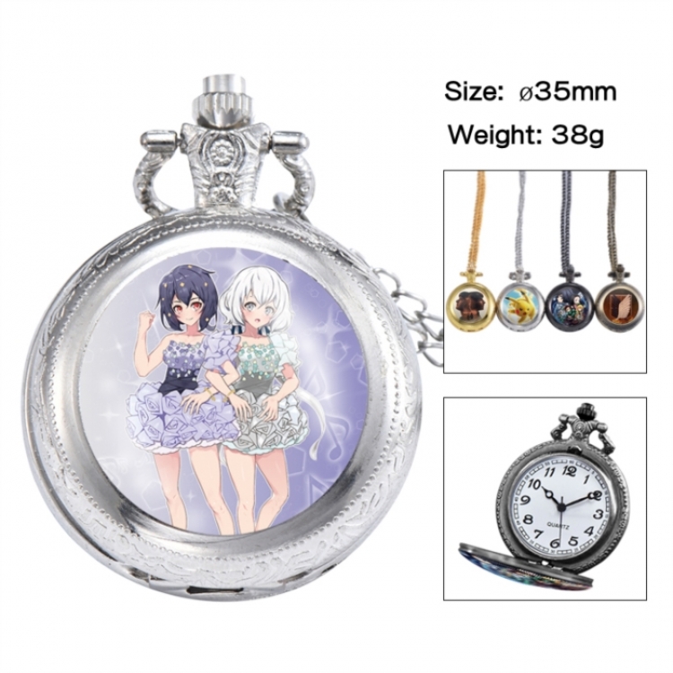 ZombieLandSaga Anime peripheral European and American retro flip pocket watch 35mm
