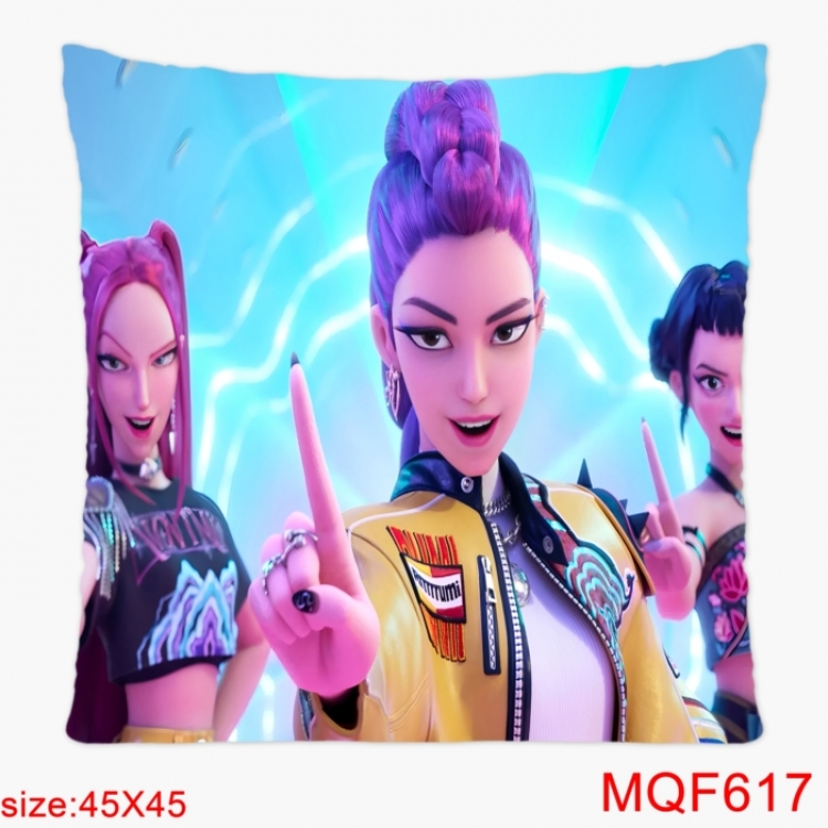 K-Pop Demon Hunters Anime square full-color pillow cushion 45X45CM NO FILLING 