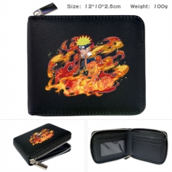 Naruto Anime zipper black leat...