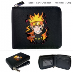 Naruto Anime zipper black leat...
