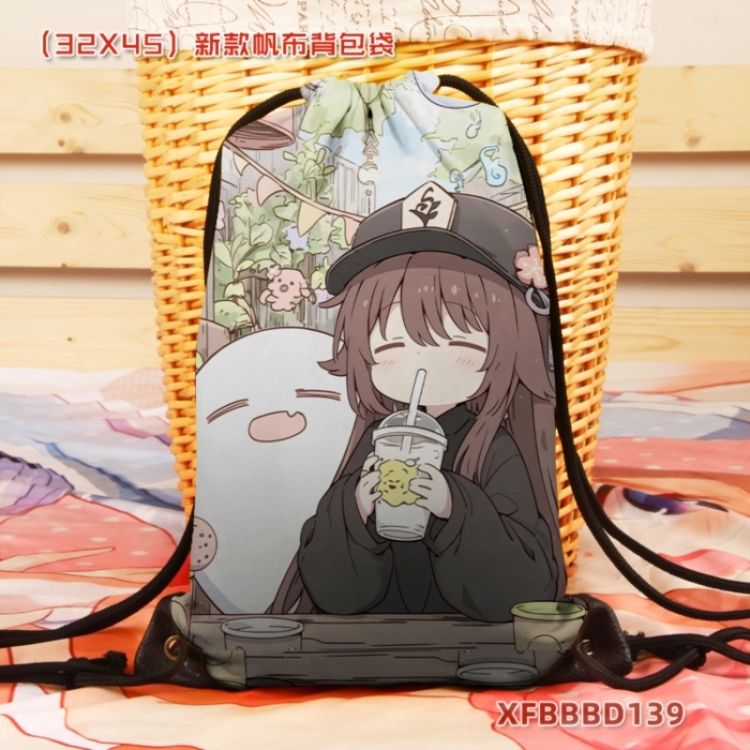 Genshin Impact Anime canvas backpack bag 32X45CM