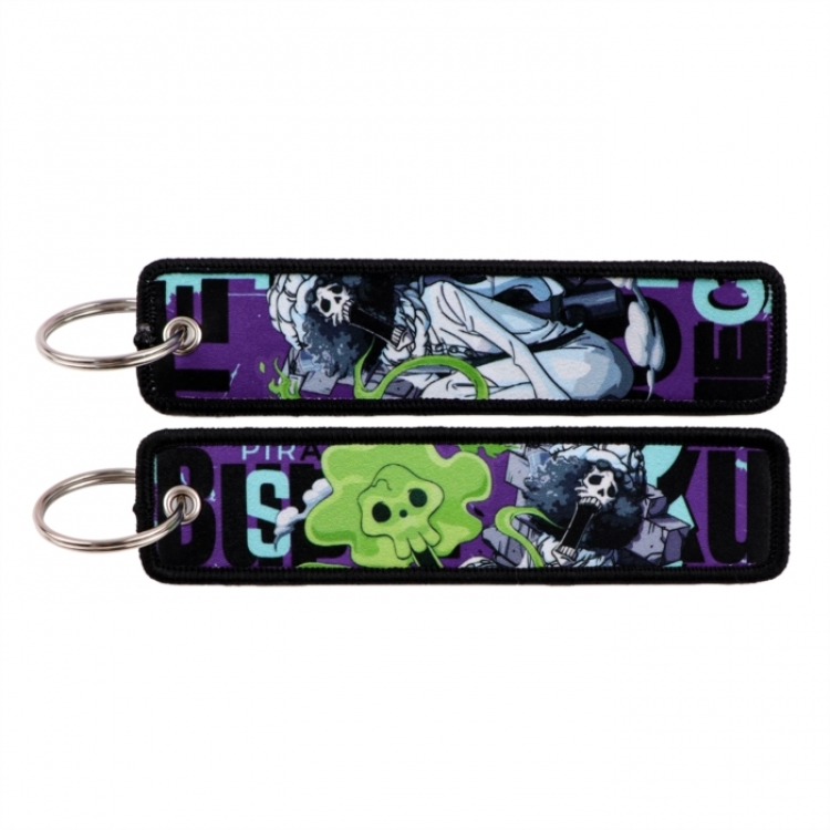 One Piece Double sided color woven label keychain with thickened hanging rope 13x3cm 10G price for 5 pcs