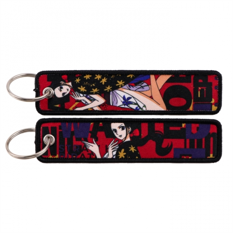One Piece Double sided color woven label keychain with thickened hanging rope 13x3cm 10G price for 5 pcs