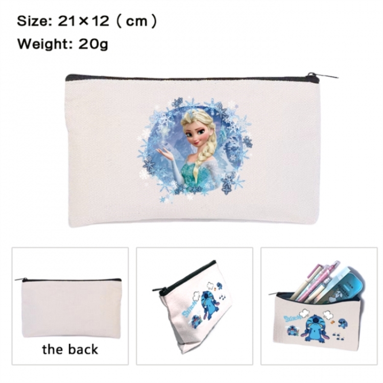 Frozen Anime canvas minimalist printed pencil case storage bag 21X12cm