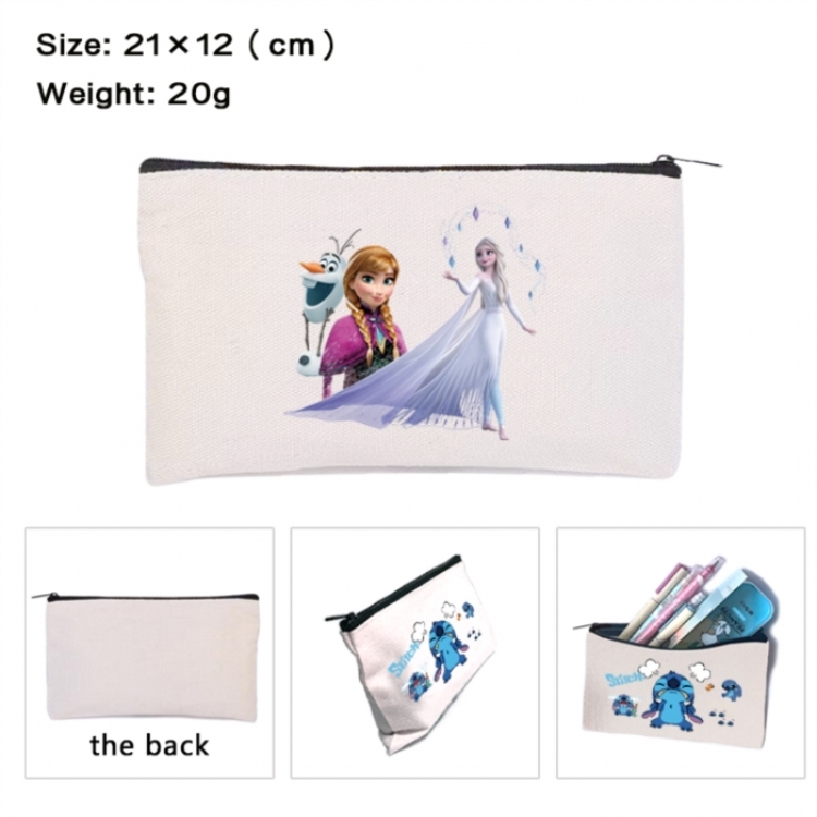 Frozen Anime canvas minimalist printed pencil case storage bag 21X12cm