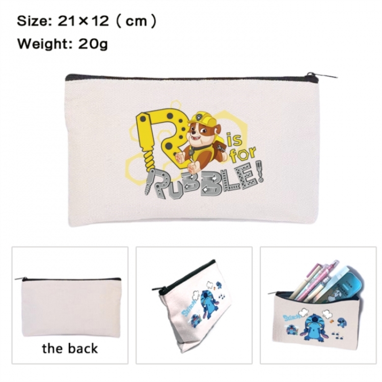 PAW Patrol Anime canvas minimalist printed pencil case storage bag 21X12cm