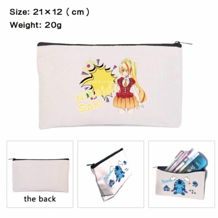 ZombieLandSaga Anime canvas minimalist printed pencil case storage bag 21X12cm