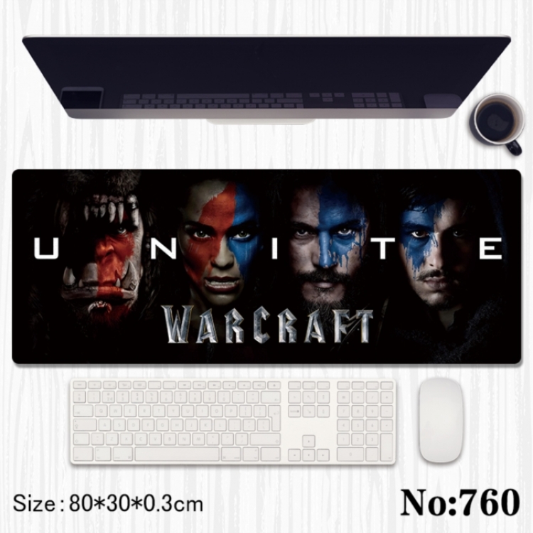World Of Warcraft Anime peripheral computer mouse pad office desk pad multifunctional pad 80X30X0.3cm
