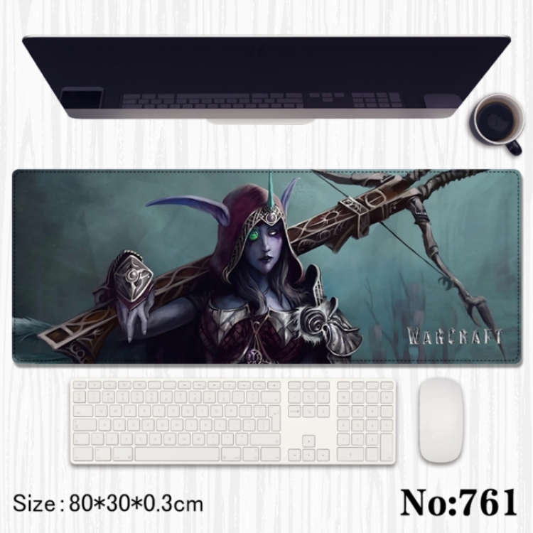 World Of Warcraft Anime peripheral computer mouse pad office desk pad multifunctional pad 80X30X0.3cm