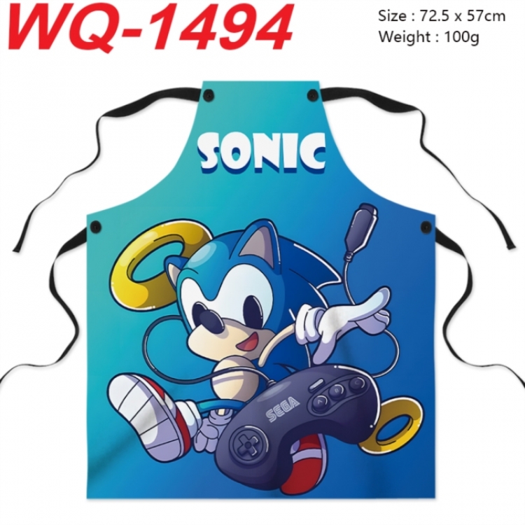 Sonic The Hedgehog  Anime full-color printed apron 72.5x57cm