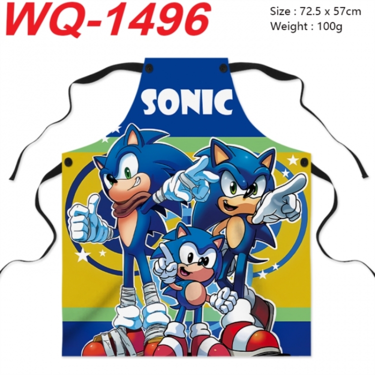 Sonic The Hedgehog  Anime full-color printed apron 72.5x57cm