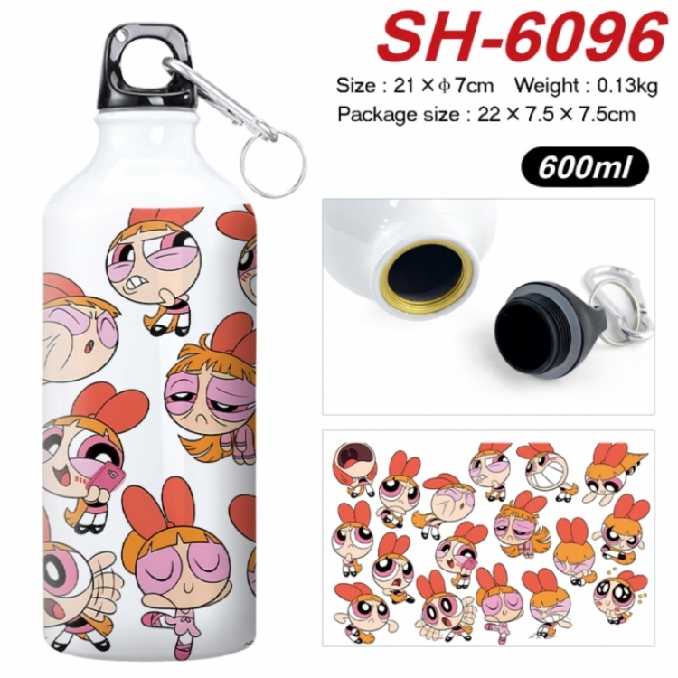 The Powerpuff Girls Anime print sports kettle aluminum kettle water cup 600ml 21x7cm
