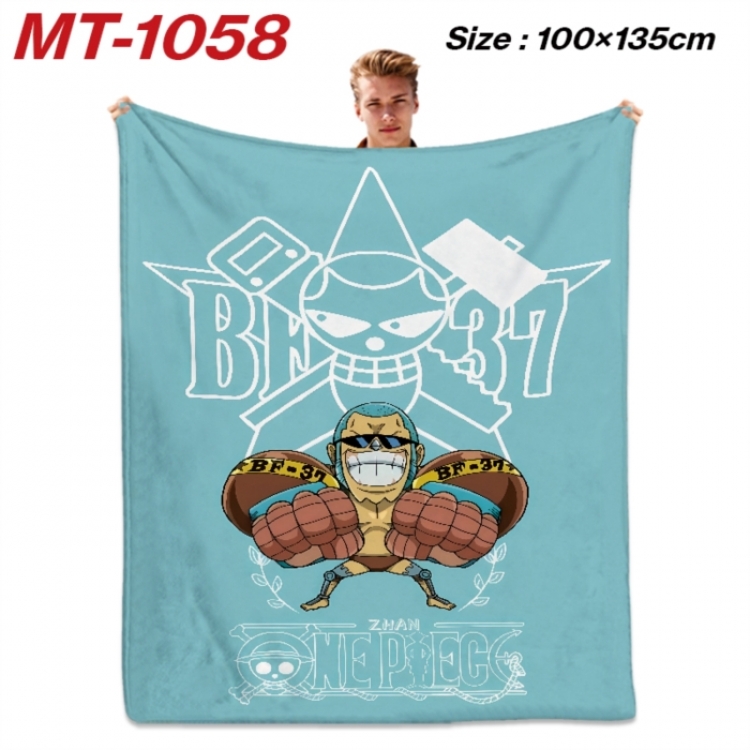 One Piece Anime flannel blanket air conditioner quilt double-sided printing 100x135cm