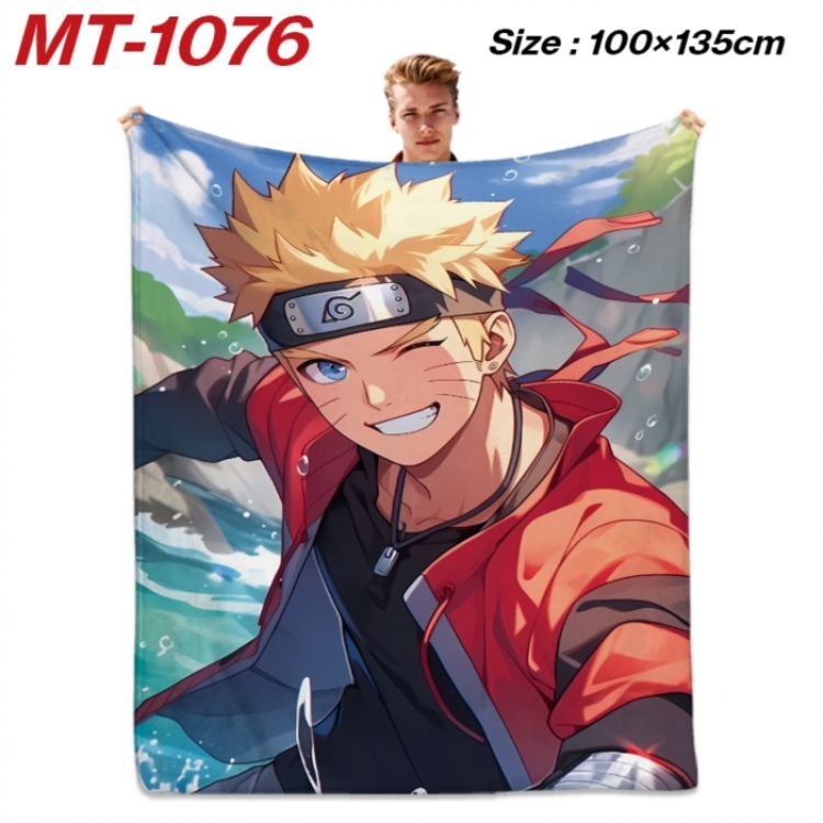 Naruto Anime flannel blanket air conditioner quilt double-sided printing 100x135cm