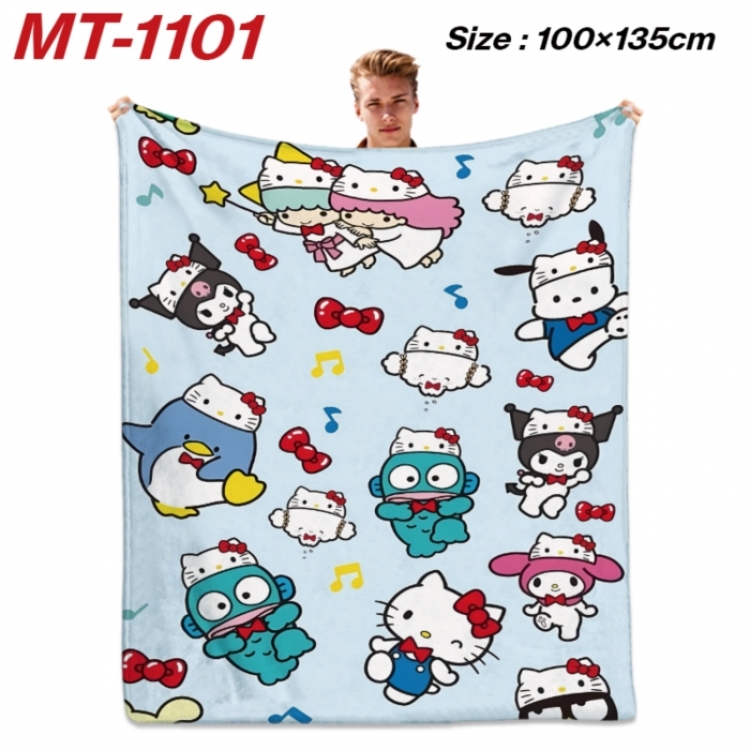 Sanrio Anime flannel blanket air conditioner quilt double-sided printing 100x135cm