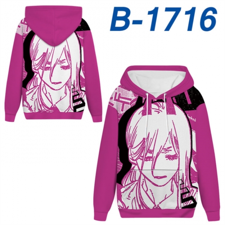 Chainsaw Man Anime full-color health cloth hooded sweatshirt from S to 4XL 