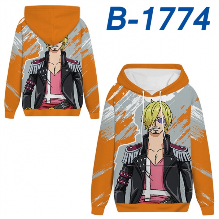 One Piece Anime full-color health cloth hooded sweatshirt from S to 4XL 