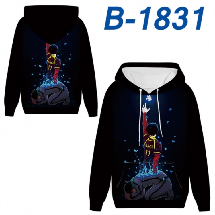 BLUE LOCK Anime full-color health cloth hooded sweatshirt from S to 4XL 
