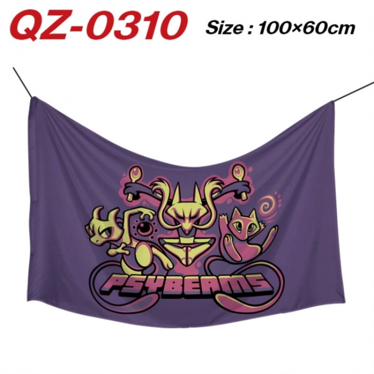 Pokemon  Anime Full Color Watermark Printing Banner 100X60CM