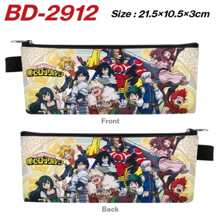 My Hero Academia Anime PU Leather Zipper Pencil Case Stationery Box 21.5X10.5X3CM 