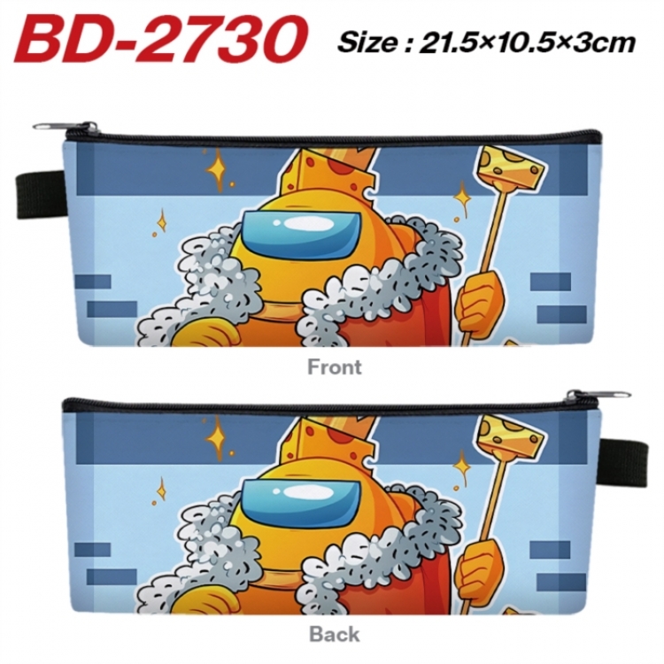 Among us Anime PU Leather Zipper Pencil Case Stationery Box 21.5X10.5X3CM 