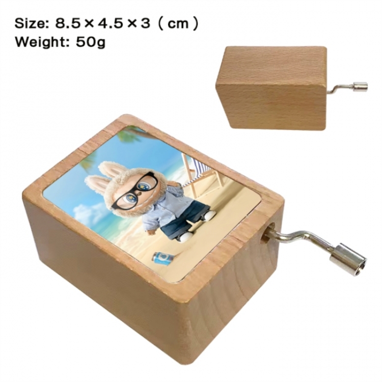 Labubu Anime printed wooden music box music box music box Christmas gift 8.5x4.5x3cm