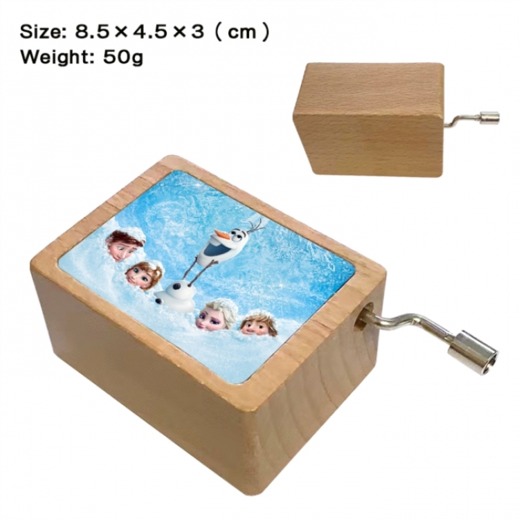 Frozen Anime printed wooden music box music box music box Christmas gift 8.5x4.5x3cm