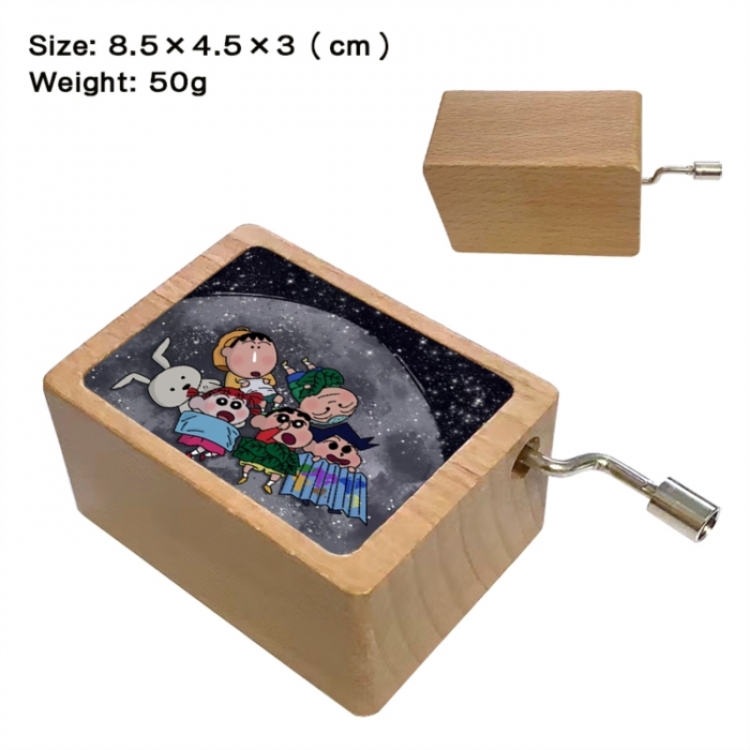 CrayonShin Anime printed wooden music box music box music box Christmas gift 8.5x4.5x3cm