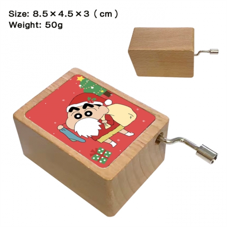 CrayonShin Anime printed wooden music box music box music box Christmas gift 8.5x4.5x3cm