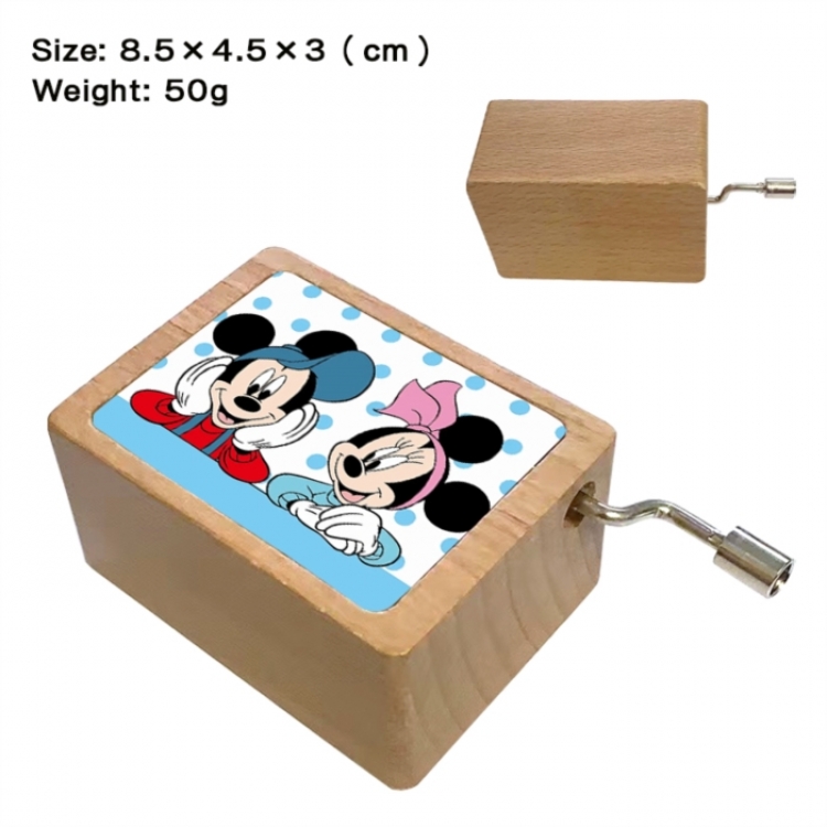 Mickey Anime printed wooden music box music box music box Christmas gift 8.5x4.5x3cm