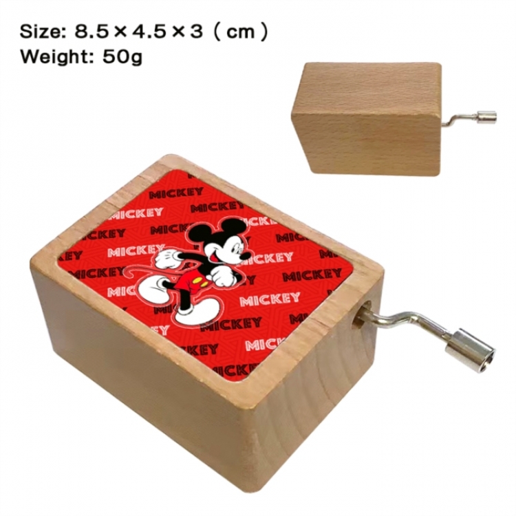 Mickey Anime printed wooden music box music box music box Christmas gift 8.5x4.5x3cm
