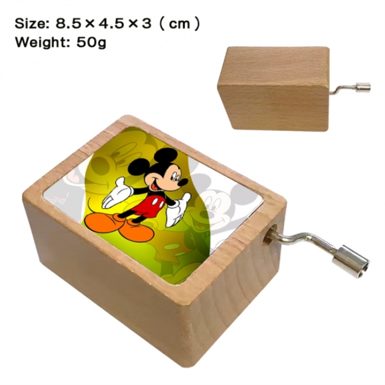 Mickey Anime printed wooden music box music box music box Christmas gift 8.5x4.5x3cm