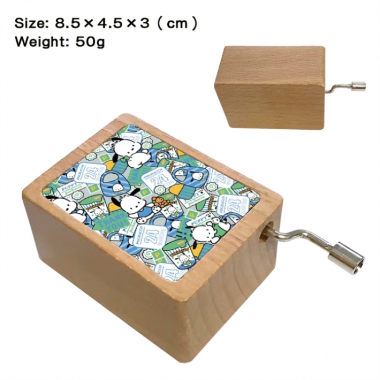 Sanrio Anime printed wooden music box music box music box Christmas gift 8.5x4.5x3cm