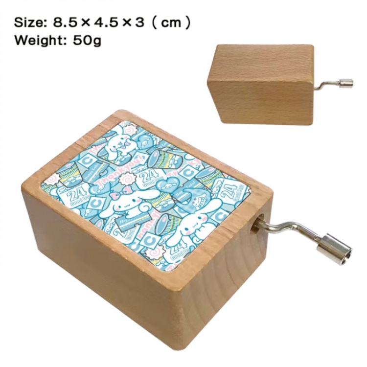 Sanrio Anime printed wooden music box music box music box Christmas gift 8.5x4.5x3cm
