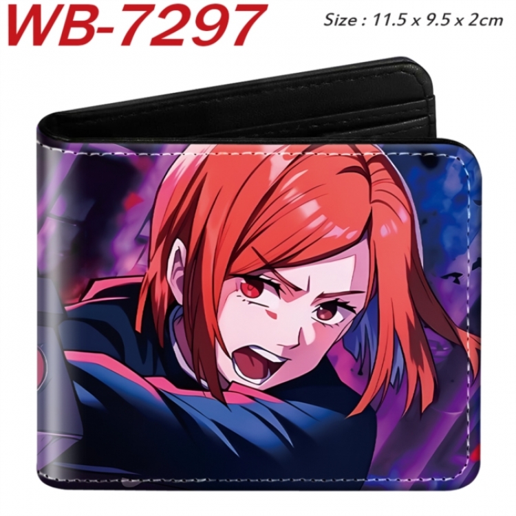 Jujutsu Kaisen Animation color PU leather half fold wallet 11.5X9X2CM
