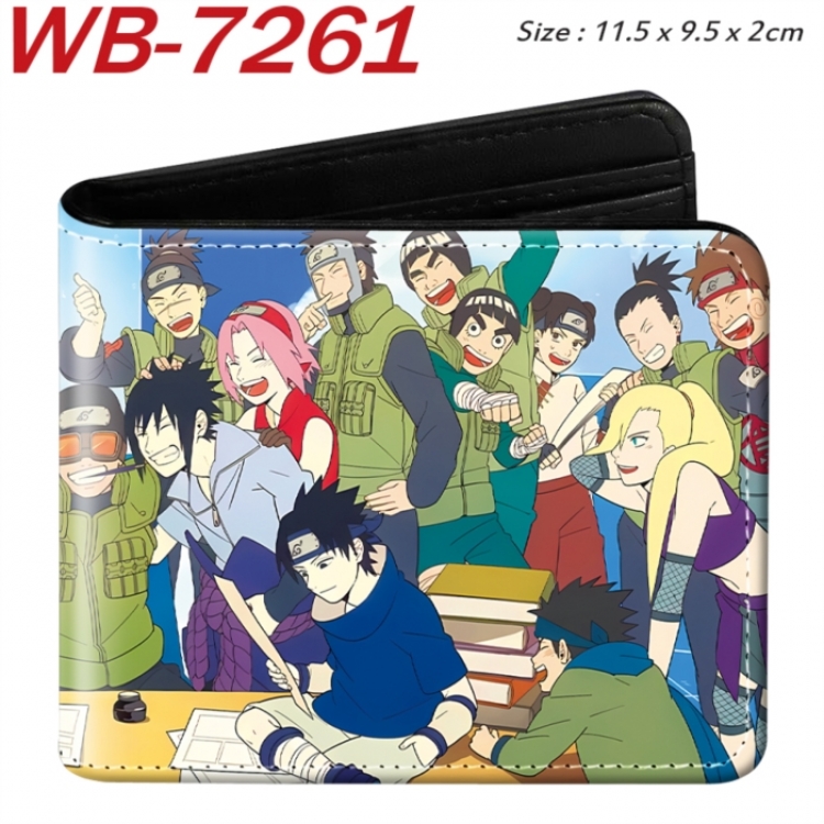 Naruto Animation color PU leather half fold wallet 11.5X9X2CM