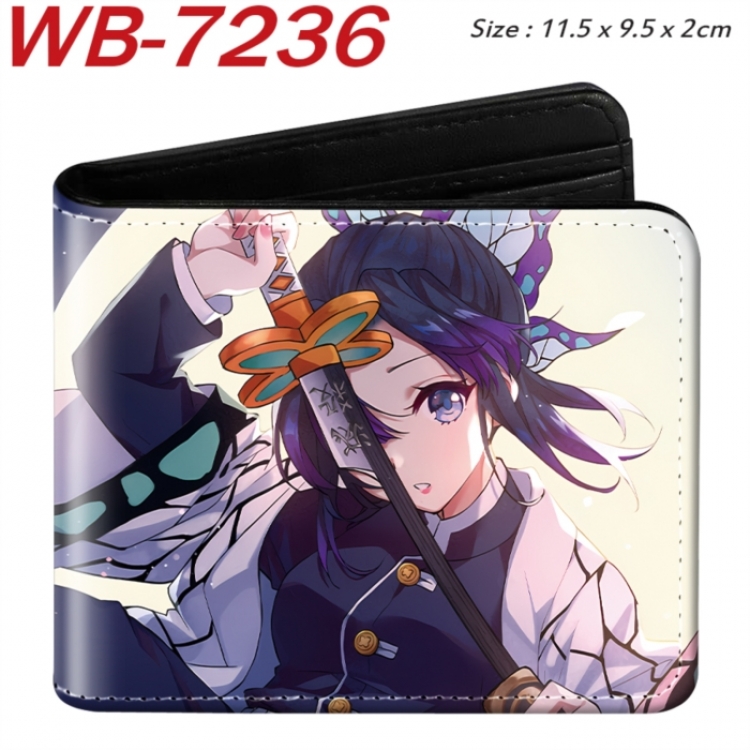 Demon Slayer Kimets Animation color PU leather half fold wallet 11.5X9X2CM