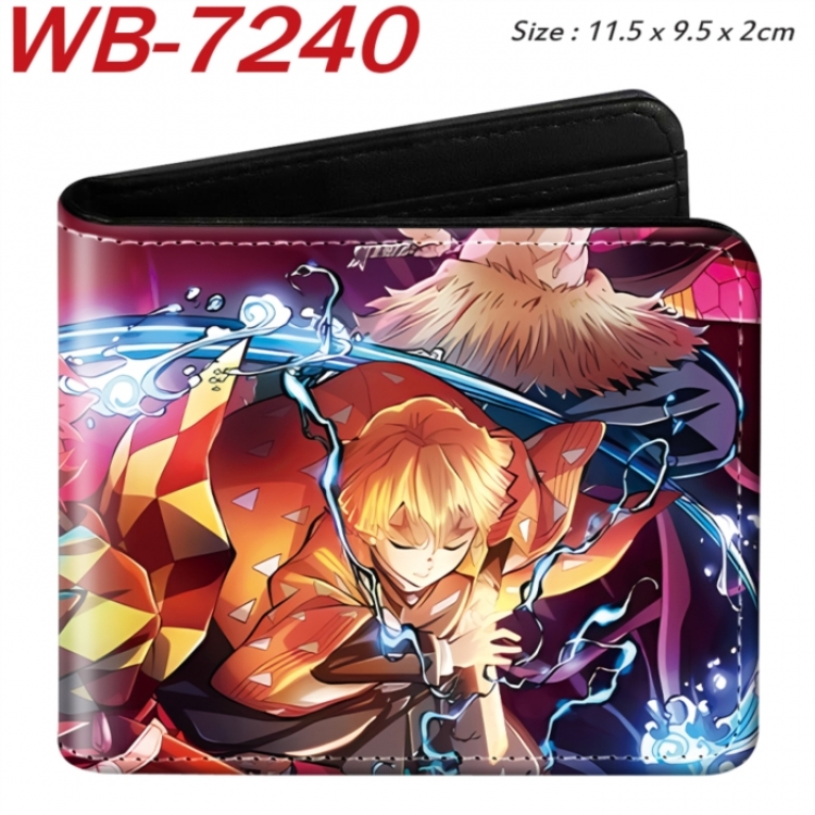 Demon Slayer Kimets Animation color PU leather half fold wallet 11.5X9X2CM